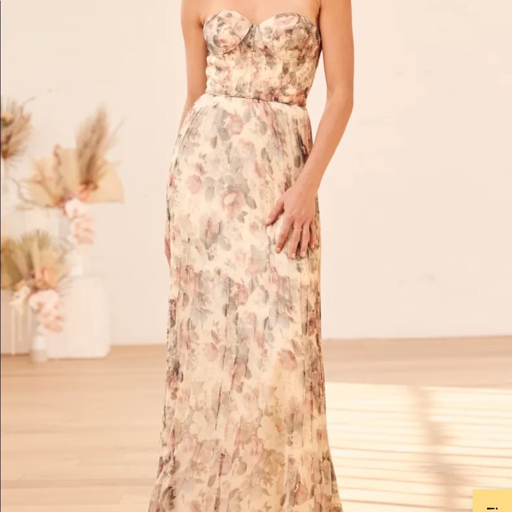 Lulus Multi Floral Organza Maxi Dress